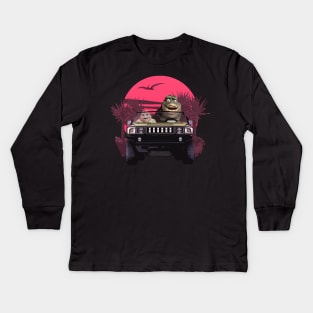 The Sinclair Driving the Boomer-Mobile Kids Long Sleeve T-Shirt